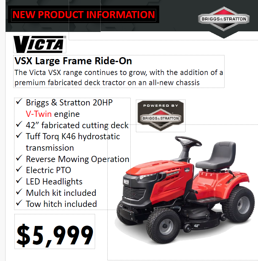 Victa VSX 42" Large Frame Garden Tractor - Image 2