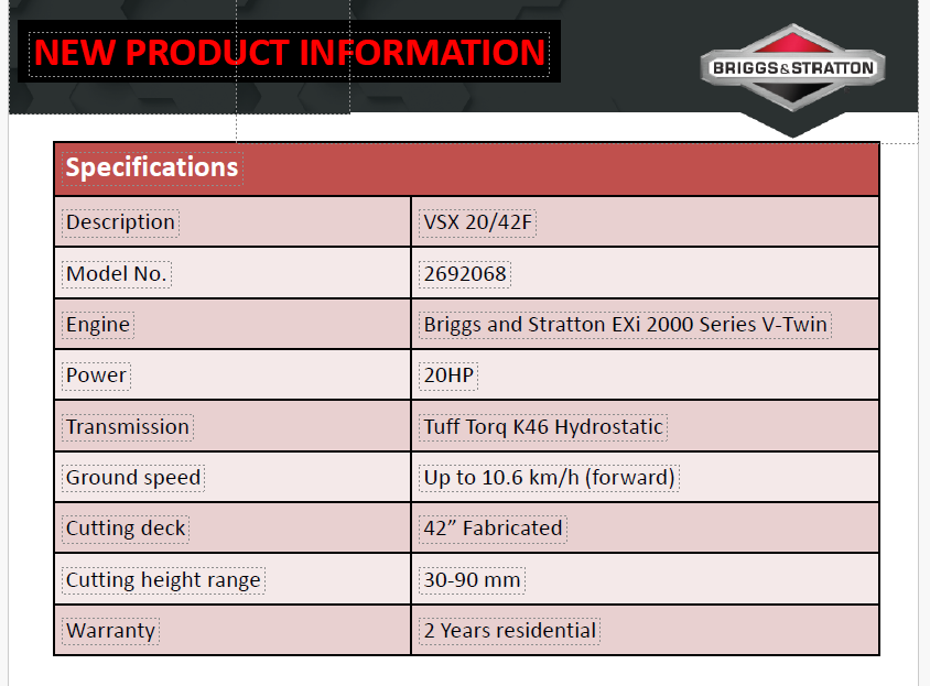 Victa VSX 42" Large Frame Garden Tractor - Image 9